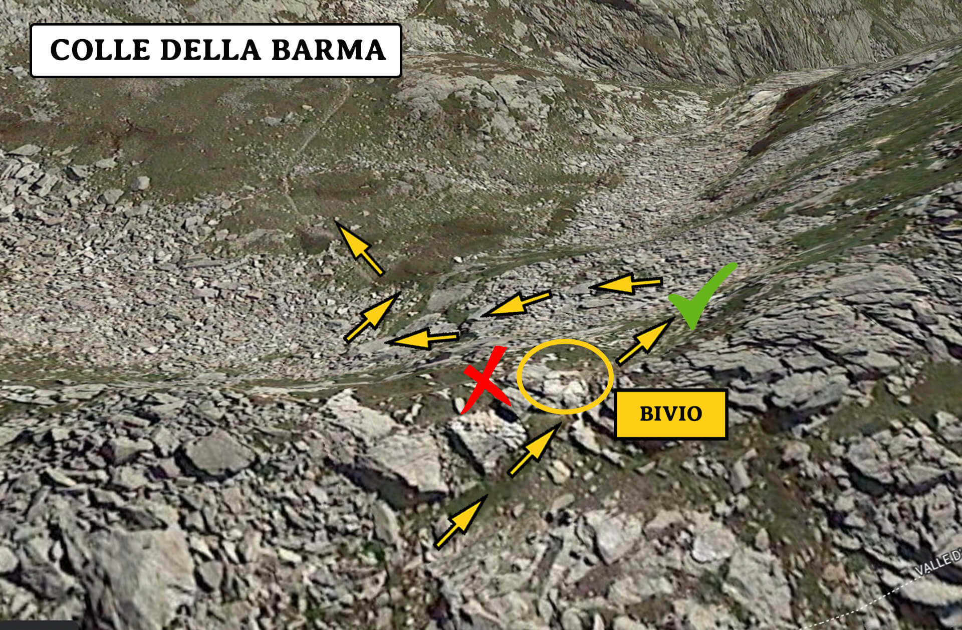 Crocevia al Colle della Barma sul Cammino Valdostano