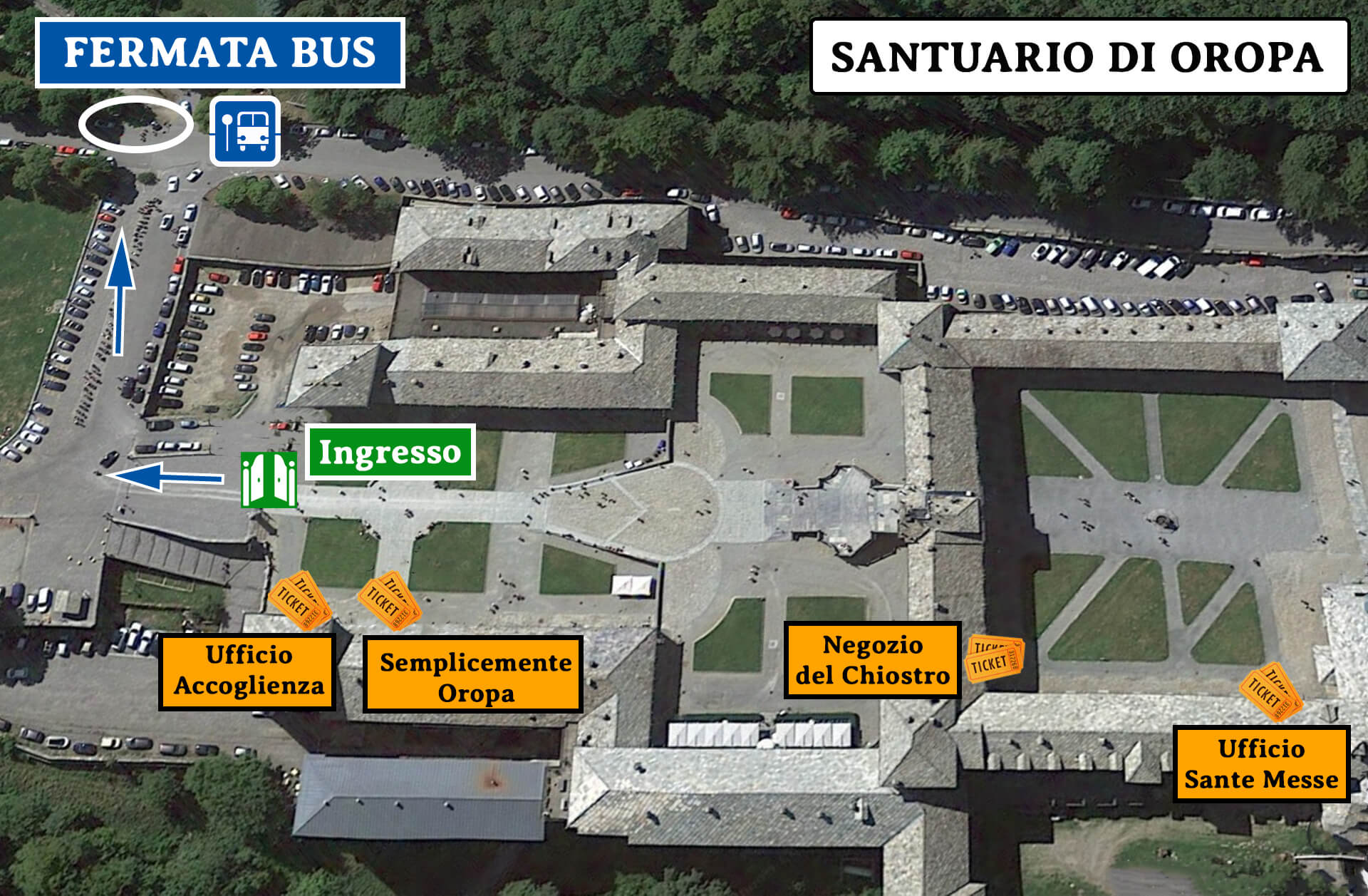 Cammino di Oropa Valdostano come arrivare alla stazione autobus Santuario Oropa